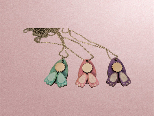 Wooden Bunny Tail Necklaces